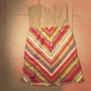 Strapless rainbow dress